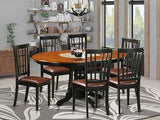 East West Furniture KENI7-BCH-LC 7 Piece Dining Room Furniture Set Consist of an Oval Kitchen Table with Butterfly Leaf and 6 Faux Leather Upholstered Chairs, 42x60 Inch, Black & Cherry East West Furniture