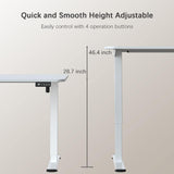 Furmax Electric Height Adjustable Standing Desk Large 63 x 24 Inches Sit Stand Up Desk Home Office Computer Desk Memory Preset with T-Shaped Metal Bracket, White Furmax