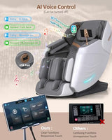 RELX Massage Chair Full Body, 20 Modes Zero Gravity SL-Track Shiatsu Massage Chair Built-in Heat System, Airbag Massage with Body Scan, Deep Yoga Stretch, Calfrest Extension and AI Control(White) RELX