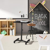 Seville Classics Airlift Mobile Height Adjustable Laptop Stand Computer Workstation for Sitting Classroom Home Office Medical Table w/Wheels, Flat Desk 24", Black Seville Classics