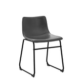 LEMBERI Faux Leather Dining Chairs Set of 2, 18 Inch Modern Kitchen & Dining Room Chairs with Backrest and Metal Legs, Comfortable Upholstered Seat LEMBERI