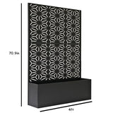 Oakland Living 6 ft. X 4 ft. Black Freestanding Metal Privacy Screen Room Divider with Flower Box Oakland Living