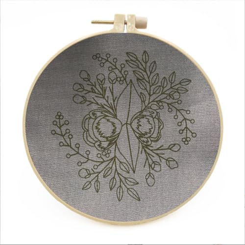 Meecaa Bird Flower Animal Embroidery Kit Starter Set, Hand Embroidery Set,Pattern Printed Cross Stitch Set for Beginner Adults, with Embroidery Hoop and Instructions (Bird 1)
