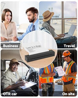 NDYIN Portable Printer Wireless for Travel, D80 Thermal Printer, Inkless Printers, Compatible with iOS, Android, Laptop, Supports 8.5" x 11" US Letter & A4 & A5 for Home Use, Office, Vehicles, Black