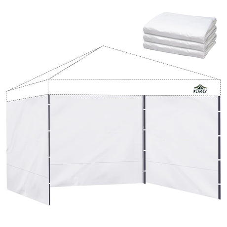 Instant Canopy Sidewalls for 10x10 Pop Up Canopy Tent, 300D Waterproof Material for Outdoor Events, Vendor Booths, and Privacy (Sidewalls Only, Canopy Not Included) (3 PCS) FLAGLY