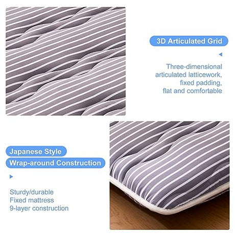 jzbearapt Premium Foam Japanese Floor Mattress Futon Mattress,100% High Density Comfortable Foam,Thicken Tatami Mat Sleeping Pad,Portable Kids Adults Sleeping Mats for Guest Room, Dormitory jzbearapt