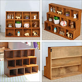 Book Display Stand Wooden Shadow Box Display Shelf: Wall Mounted Rustic Display Rack Multi Layer Stand for Action Figure Mini Figurine Vendors Zerodeko