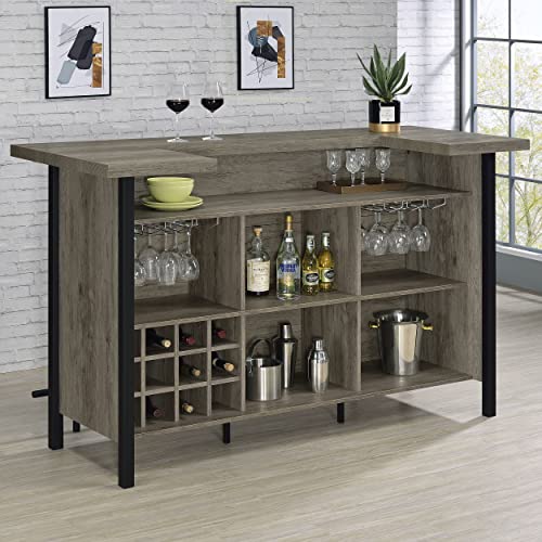 Coaster Furniture Bar Unit Grey Driftwood Black 182105 - WoodArtSupply