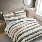 Nautica - Full/Queen Comforter Set, Soft Twill Plush Bedding with Matching Shams, Reverse to Micromink, Medium-Weight, Oeko-Tex Certified (Lawndale Brown)