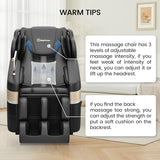 Real Relax Massage Chair, Full Body Zero Gravity Massage Recliner, with Auto Modes, LCD, Bluetooth, Foot Massage, Black Real Relax