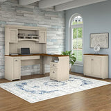 Bush Furniture Fairview Small Storage Cabinet with Doors, Antique White/Tea Maple (WC53296-03) Bush Business Furniture