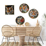 LB 4 Pack Wildlife Animal Leopard Embroidery Kit for Beginners Green Leaf Beginner Embroidery Kit for Adults DIY Starter Kit with Embroidery Hoop Colorful Threads Tools Step by Step Instructions