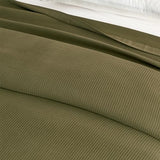 Great Bay Home 100% Cotton Blanket for Full/Queen Size Bed | Lightweight and Breathable Waffle Weave Blankets for Summer & Spring | Versatile, Layering Dark Green Bed Blanket, Olive, 90x90 inches Great Bay Home