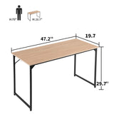 Computer Desk,47.2 inches Home Office Desk Writing Study Table Modern Simple Style PC Desk with Metal Frame，Nature BestOffice