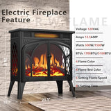 R.W.FLAME Electric Fireplace Heater 25" with Remote Control, Cathedral Stylish, Different Flame Effects and Log Set Colors, Adjustable Brightness and Heating Mode, Overheating Safe Design R.W.FLAME
