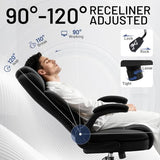 AreShark Ergonomic Office Chair with High Back Headrest, PU Leather Executive Desk Chair - Padded Flip-Up Armrests, Lumbar Support, Swivel Computer Chair for Home Office & Gaming, Black AreShark