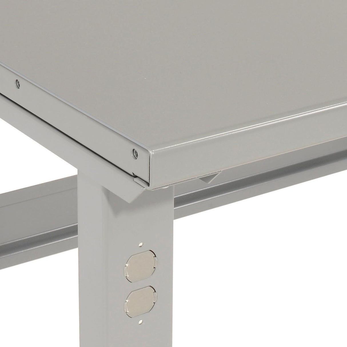 Global Industrial Adjustable Height Workbench C-Channel Leg, 48" W x 36" D, 1-3/4" Steel Square Edge, Gray Global Industrial