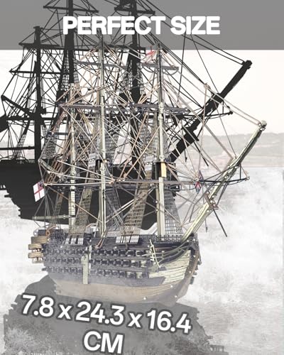 Piececool 3D Metal Puzzles for Adults, HMS Victory Battleship Model Kits Crafts for Adults to Build DIY Models Puzzles, Ideal Creative Great Gift for Family Time Home Decor- 389Pcs