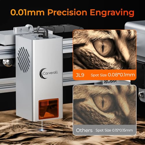 Carverall X1/JL9 20W Laser Engraver and Cutter with Air Assist, Laser Engraving Machine for Wood Metal Acrylic Glass Stone, Powerful DIY CNC Laser Cutter 11.8" x 11.8" 20000mW Class1 Carverall