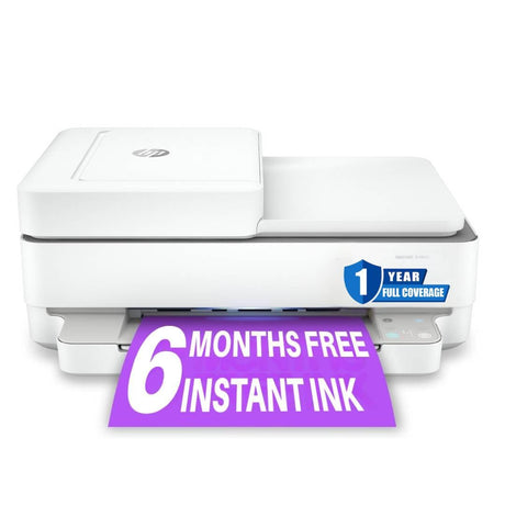 HP Envy 6458e All-in-One Wireless Color Inkjet Printer, Print Copy Scan - 10 ppm, 4800 x 1200 dpi, Auto 2-Sided Printing, 35-Sheet ADF, Dual-Band WiFi, Instant Ink Ready, White (Renewed) HP