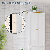 Yusong 72'' Tall Kitchen Pantry Cabinet, Freestanding Storage Cabinet with Doors and Shelves, Wooden Food Pantry Farmhouse Cupboard Buffet for Kitchen Dining Living Room, White Honey Yusong