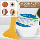 DEWEL Wood Putty, White Wood Filler, New Upgrade Wood Putty Filler Paintable, Stainable, Sandable, Wood Furniture Repair Kit Quickly Restore Wood DEWEL