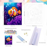 Natuyalo Fish Coral Paint by Numbers Kit for Adults Beginner Animal DIY Painting Kits for Adults - Linen Canvas, Acrylic Pigment, 3 Paint Brushes, Waterproof Durable, Frameless, 16x20 Inch Natuyalo