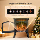 ZAFRO 21" Freestanding Electric Fireplace with Remote, Fireplace Space Heater with Adjustable Flame Color and Brightness, Thermostat/Sleep Mode/Overheat Protection for Bedroom, Living Room(Black) ZAFRO
