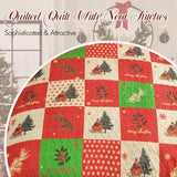 ROMROL Christmas Quilt Set King Size, Red Plaid Christmas Bedding Comforter Set Lightweight Patchwork Elks Quilted Coverlet Bedspread with 2 Pillow Shams（96 * 90”） ROMROL