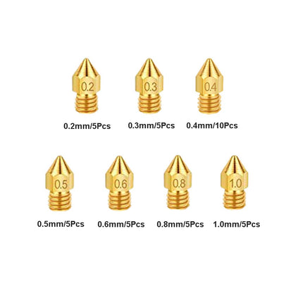 3D Printer Extruder Nozzles 0.2mm 0.3mm 0.4mm 0.5mm 0.6mm 0.8mm 1.0mm for Anet A8 Makerbot MK8 Creality CR-10 Ender 3 Ender 5 IRCHLYN (40 Pcs) - WoodArtSupply