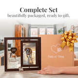 Pets in Time Dog Loss Memorial Frame – Pet Memorial with Ashes Keepsake, Rotating Double-Sided Photo Display for Dog or Cat, Pet Remembrance with Charm & Keychain