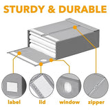 SpaceAid 4 Pack Bed Sheet Organizers and Storage, Foldable Organizer for Linen Closet, Sheets Set Folder Keeper with Window XL (Queen & King Size) Organizing Bedding Container, Gray 91ZDSN-SL01-G4 SpaceAid
