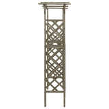 Gecheer Garden Arch Arbor Trellis with Gate, Pergola Planter Plant Support Archway for Climbing Raised Bed, Garden Arch Wedding Party Decoration Outdoor Garden Lawn Backyard 45.7"x15.7"x80.3" - Gray Gecheer