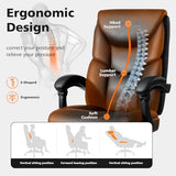 WAILOR 400lbs Office Chair with Foot Rest, Reclining Big and Tall Office Chair with Lumbar Support Spring Cushion, High Back PU Leather Computer Chair,Comfy Desk Chair for Home Office WAILOR
