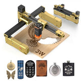 Artilume T1 Foldable Laser Engraver, Portable Engraving Machine with 0.01mm Accuracy, 200x150mm Working Area for Wood, Leather, Acrylic, Coated Metal - Ideal for DIY & Small Business (3000mW) Artilume