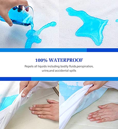 Full Size Mattress Protector Waterproof Mattress Topper Pad Cover Super Noiseless Soft & Breathable Mattress Protector Terry for Pets Kids Adults 54" x 75" Fitted Bed Sheets Artivestion