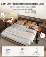 Hovadova Foldable Overbed Table with Wheels, Pneumatic Adjustable Overbed Bedside Table, Mobile Standing Desk, Hospital Bed Tables Over The Bed, Rolling Laptop Desk with Casters for Home Office Hovadova