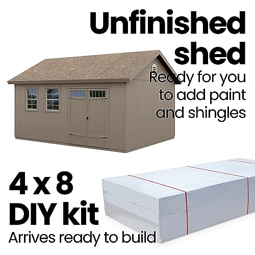 Handy Home Products Scarsdale 10x16 Do-it-Yourself Wooden Storage Shed with Floor - WoodArtSupply