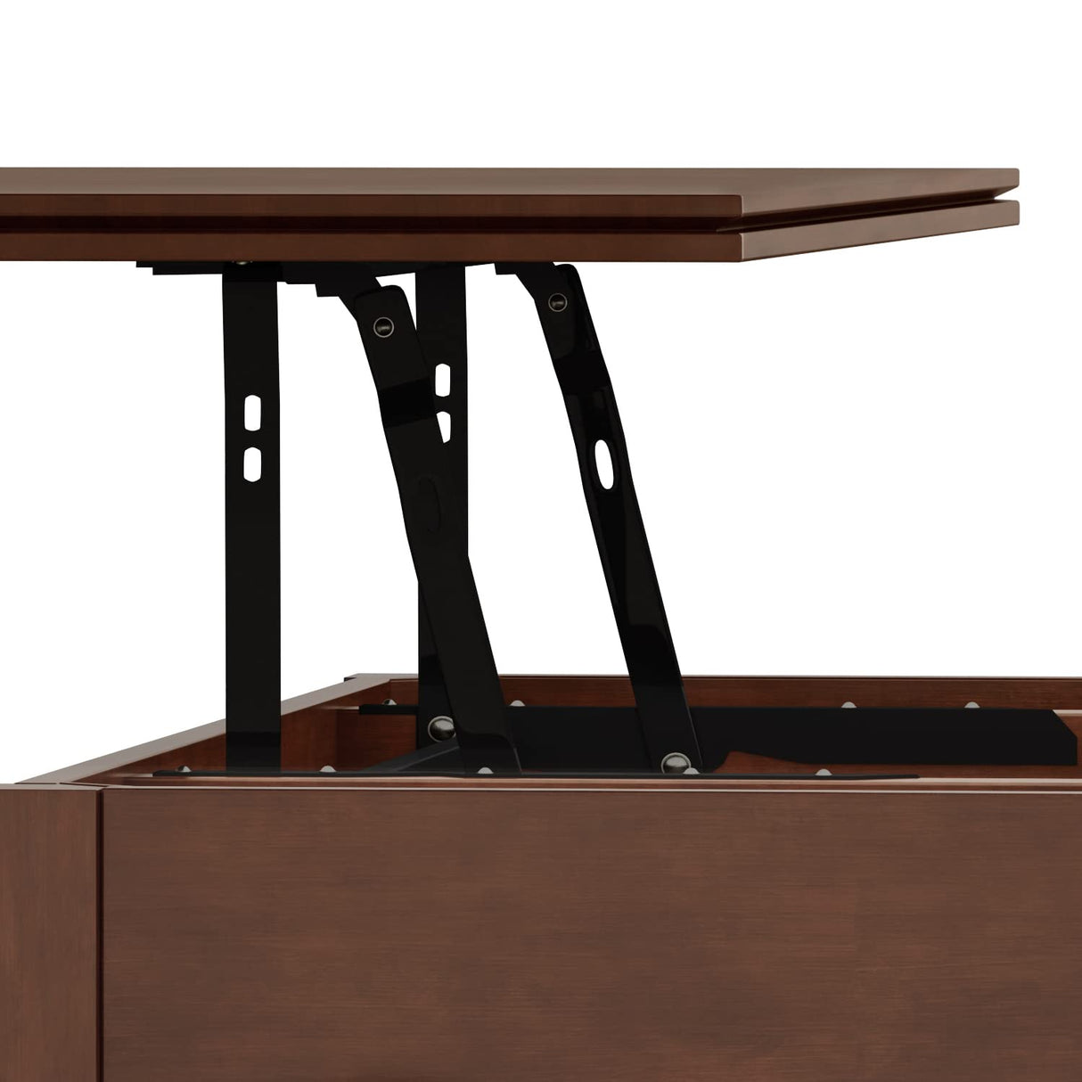 SIMPLIHOME Artisan SOLID WOOD 46 Inch Wide Rectangle Contemporary Lift Top Coffee Table in Russet Brown, For the Living Room and Family Room SIMPLIHOME