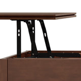 SIMPLIHOME Artisan SOLID WOOD 46 Inch Wide Rectangle Contemporary Lift Top Coffee Table in Russet Brown, For the Living Room and Family Room SIMPLIHOME