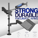VIVO Black Dual Monitor Sit-Stand Height Adjustable Workstation, Standing Desk Mount with Pneumatic Spring, Holds 2 Screens up to 32 inches STAND-SIT2B VIVO