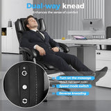 500lbs 3D Kneading Massage Office Chair with FootRest, Big and Tall Ergonomic Reclining Computer Gaming Chair, Padded Linkage Armrests, Heavy Duty Metal Base Executive Office Chair CHAIRKER