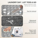 gogobunny 3X Stronger Waterproof Pet Blanket, Scratch Proof Furniture Protector for Dogs Cats, Reversible Cover 52x82 Inch, Dark Grey/Light Grey gogobunny
