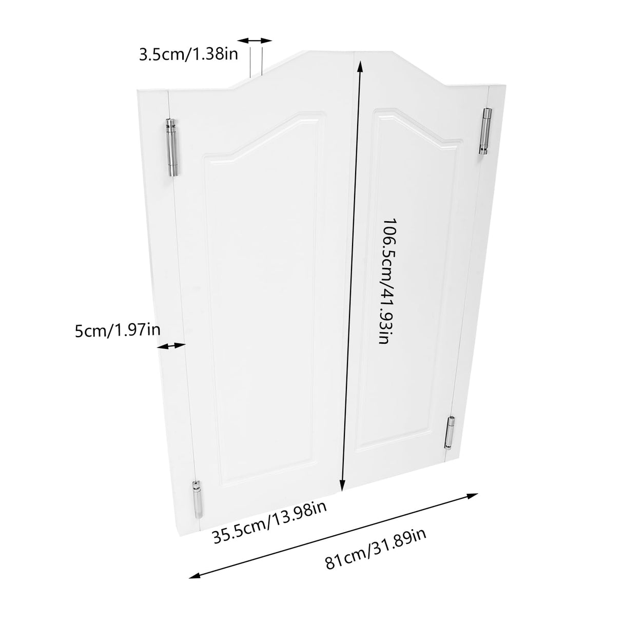 Swinging Doors Cafe Doors, Cafe Saloon Doors, Interior Wood Door Swing Door with Metal Hinges, Bar Saloon Swinging Doors for Kitchen Stairs Bedroom Entrance Partition (White A, 31.9x41.93in) Pinelicorn