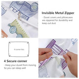 3-Piece Double-Sided Printed Duvet Cover Set Single – Soft Microfiber Bedding with Minimalist Car Cute Design with Zipper Closure,Includes 1 Duvet Cover + 2 Pillowcases Multicolor Generic