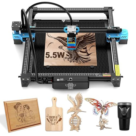 TTS-55 Pro Laser Engraver 5500mW Lazer Engraving Machines 0.1mm High-Precision DIY Cutter 300x300mm Engraving Area 32-Bit Motherboard for Wood Acr(Class: 4A) OUYZGIA