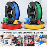 ENTINA 4 Colors PLA 3D Printer Filament Bundle, PLA Filament 1.75 mm for 3D Printers, Dimensional Accuracy +/- 0.02 mm, 200g x 4 Spools Set