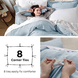 Bedsure Sky Blue Duvet Cover Twin/Twin XL Size - 2 Pieces Prewashed Cotton-Like Polyester Extra Soft Bedding Set, Includes 1 Twin Duvet Cover 68x90 In with Zipper Closure & 1 Pillow Sham, No Comforter Bedsure