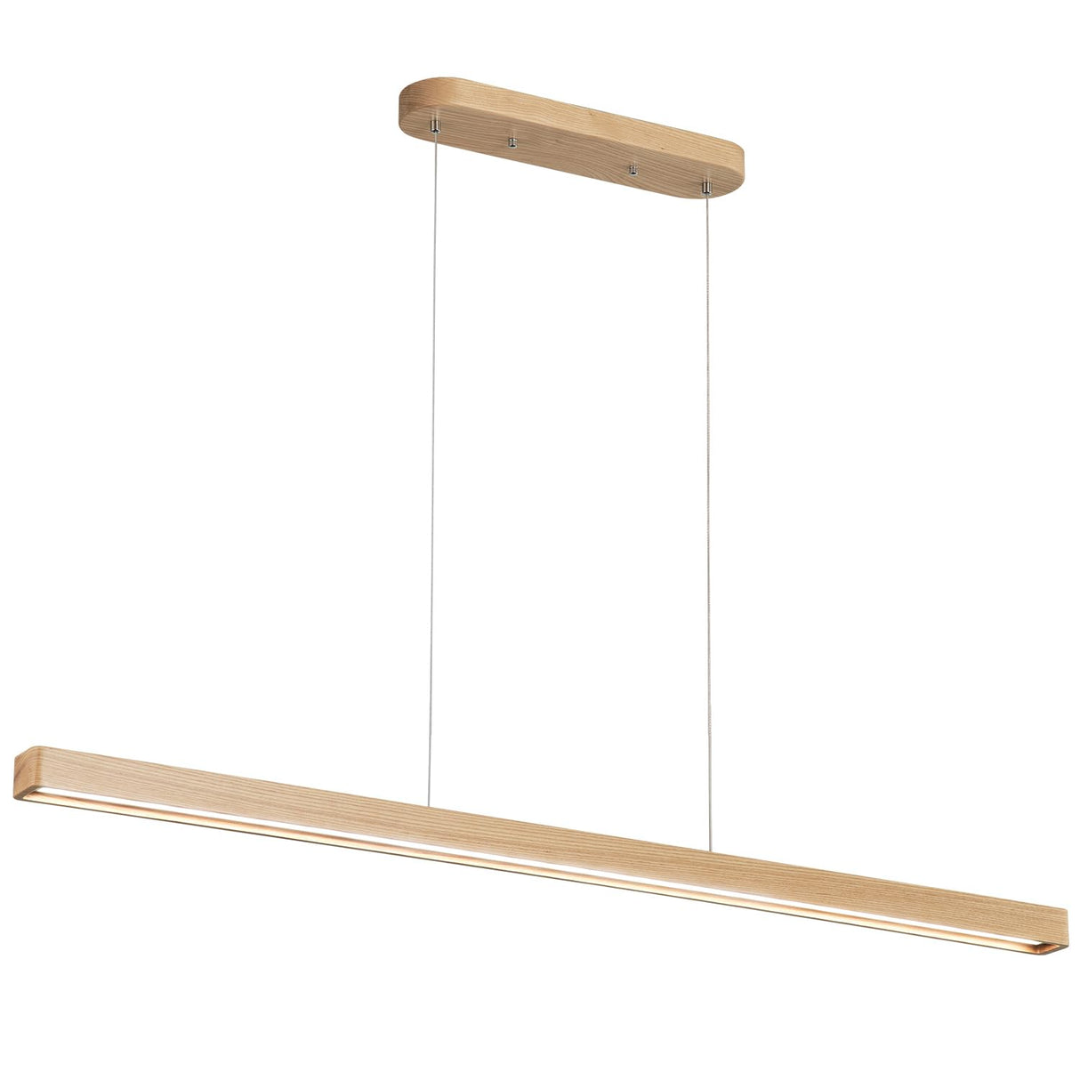 YISDESIGN 59" Natural Wood LED Linear Pendant Light Fixture 40W Led Dining Room Light Dimmable Hanging Light Fixture for Dining Room Kitchen Island Pool Table Lights Natural Wood Color YISDESIGN