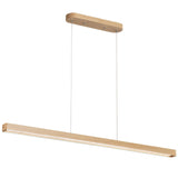 YISDESIGN 59" Natural Wood LED Linear Pendant Light Fixture 40W Led Dining Room Light Dimmable Hanging Light Fixture for Dining Room Kitchen Island Pool Table Lights Natural Wood Color YISDESIGN